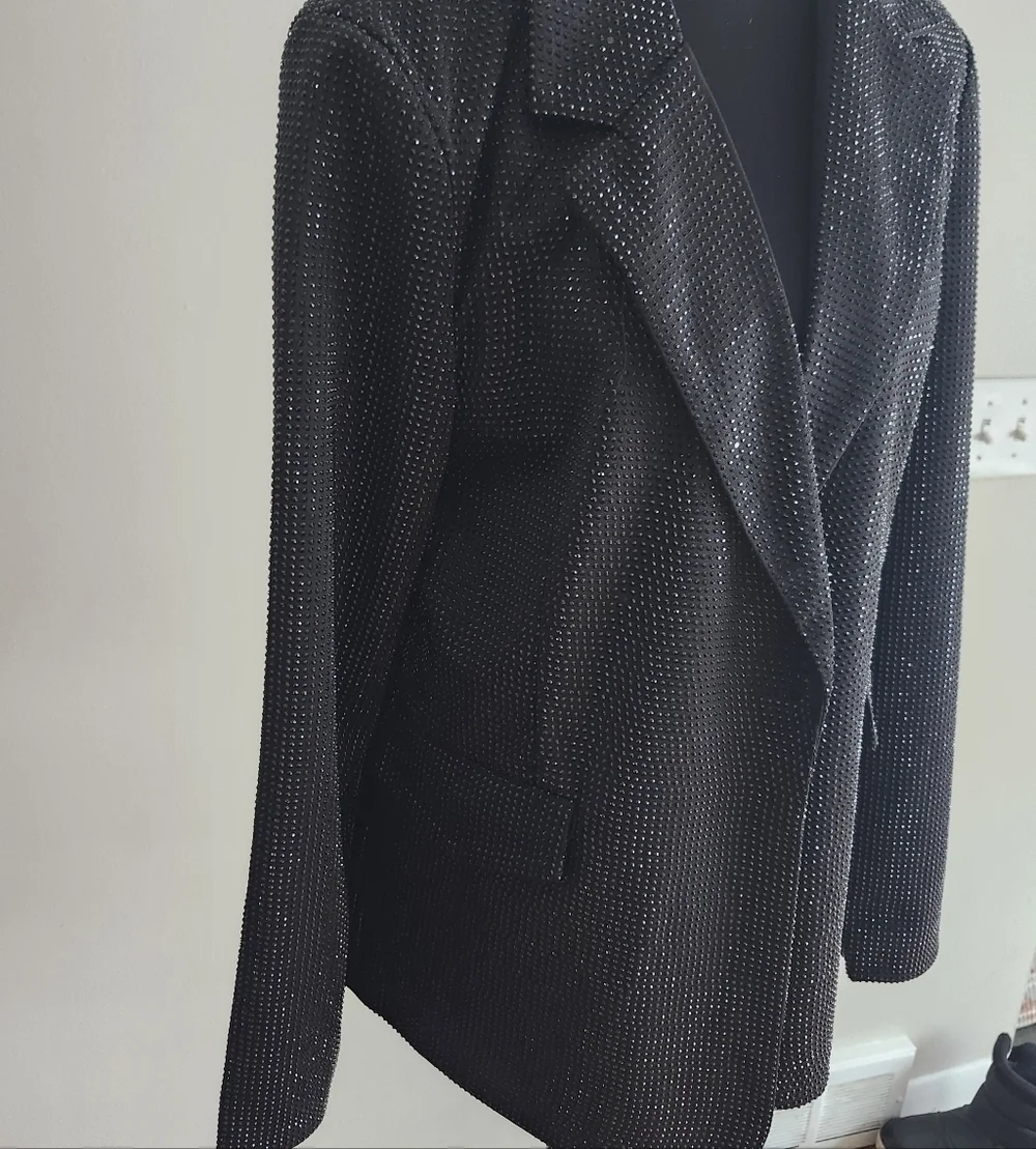Steve Madden Black Sparkle Blazer - Picture 5 of 6
